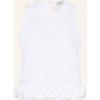 sandro Sandro Top Im Materialmix Mit Schluppe weiss