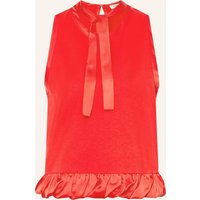 sandro Sandro Top Im Materialmix Mit Schluppe rot