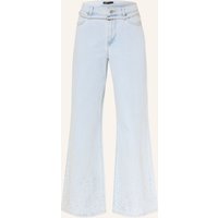 Maje Maje Wide Leg Jeans Mit Schmucksteinen blau