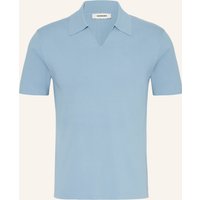 sandro Strick-Poloshirt blau