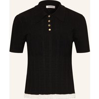 sandro Strick-Poloshirt schwarz