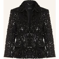 Marc Cain Spitzenblazer Mit Pailletten Und 3/4-Arm schwarz
