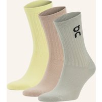 On On 3er-Pack Sportsocken High gelb