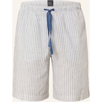 Schiesser Schlafshorts Mix+Relax Mit Leinen blau