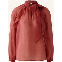 Oui Oui Schluppenbluse Mit Volants rot