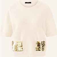 Oui Strickshirt Mit Pailletten weiss
