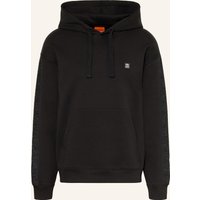 HUGO Hoodie Dros Mit Galonstreifen schwarz