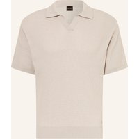 Boss Strick-Poloshirt Aravolo grau