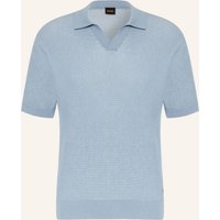 Boss Strick-Poloshirt Aravolo blau