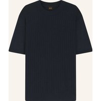 Boss Strickshirt Kajordino Mit Leinen blau