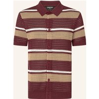 Strellson Strickhemd Ander Slim Fit rot