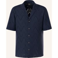 Strellson Strick-Resorthemd Clint Regular Fit blau