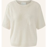 Oui Strickshirt Aus Leinen Im Materialmix beige