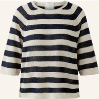 Oui Strickshirt Aus Leinen Mit 3/4-Arm blau