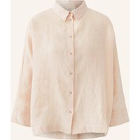 Oui Oui Hemdbluse Aus Leinen Mit 3/4-Arm orange