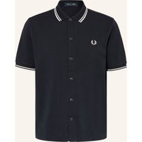 Fred Perry Fred Perry Kurzarm-Hemd Comfort Fit Aus Piqué blau