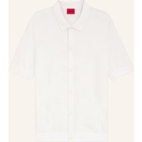 HUGO Strickhemd San Paco Extra Slim Fit weiss