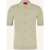 HUGO Strickhemd San Paco Extra Slim Fit gruen