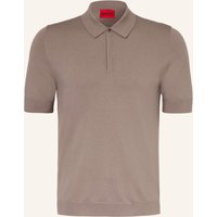 HUGO Strick-Poloshirt San Peter braun