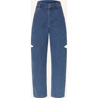 KARO KAUER Karo Kauer Wide Leg Jeans Mit Cut-Outs blau
