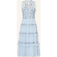 Adrianna Papell Adrianna Papell Cocktailkleid Mit Rüschen Und Schmuckperlen blau