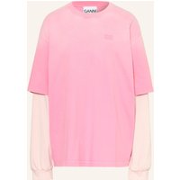 Ganni Ganni Oversized-Longsleeve rosa