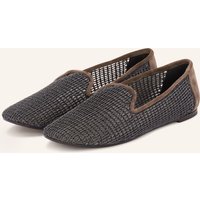 BRUNELLO CUCINELLI Brunello Cucinelli Slipper Mit Schmucksteinen braun