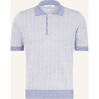 GRAN SASSO Gran Sasso Strick-Poloshirt Mit Leinen blau