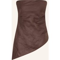 Faithfull the Brand Off-Shoulder-Top Nera Aus Leinen braun
