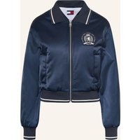Tommy Jeans College-Jacke Aus Satin blau