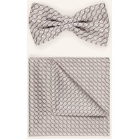 Sterlington Sterlington Set: Fliege Und Einstecktuch silber