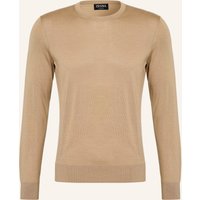 ZEGNA Cashmere-Pullover Mit Seide beige
