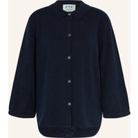 FTC CASHMERE Strickjacke Mit Cashmere Und 3/4-Arm blau