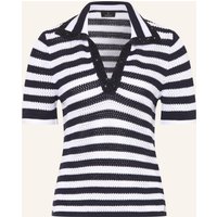 monari Strick-Poloshirt Mit Schmucksteinen blau