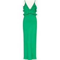 sandro Jacquard-Kleid Mit Rüschen gruen