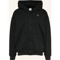 GYMSHARK Gymshark Oversized-Sweatjacke Gfx Atlas schwarz
