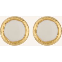 VANESSA BARONI Ohrclips Vintage Round weiss