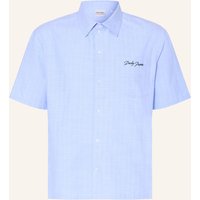 DAILY PAPER Daily Paper Kurzarm-Hemd Script Boxy Fit blau