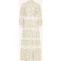 sandro Kleid Mit Leinen Und 3/4-Arm weiss