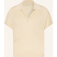 Opus Strick-Poloshirt Pazil Mit Leinen gelb