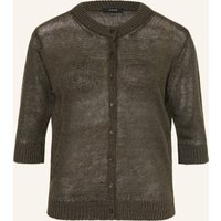 Opus Opus Strickjacke Datina Mit Leinen gruen