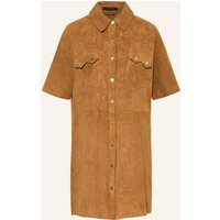 AllSaints Allsaints Lederkleid Rock braun