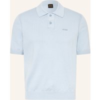 Boss Strick-Poloshirt Asac blau