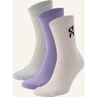 On On 3er-Pack Sportsocken Logo lila