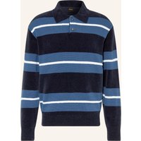 Boss Strick-Poloshirt Amburgh blau