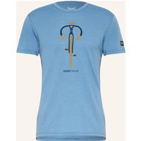 Super.Natural Super.Natural T-Shirt Vintage Bike Mit Merinowolle blau