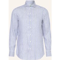 FINAMORE 1925 Finamore 1925 Hemd Tokyo Sergio Slim Fit Mit Leinen blau
