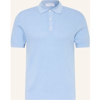 BALDESSARINI Strick-Poloshirt Mit Seide blau