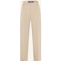 JACQUEMUS Hose Le Pantalon Croisiere Regular Fit Mit Leinen beige