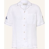 FRESCOBOL CARIOCA Frescobol Carioca Resorthemd Alves Comfort Fit Aus Leinen weiss
